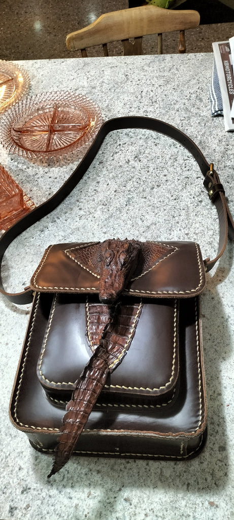 Leather / Crocodile  Funky Bag    FB4