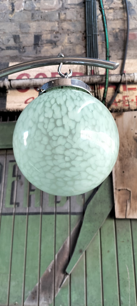 Mottled Green Deco Globe   MG1