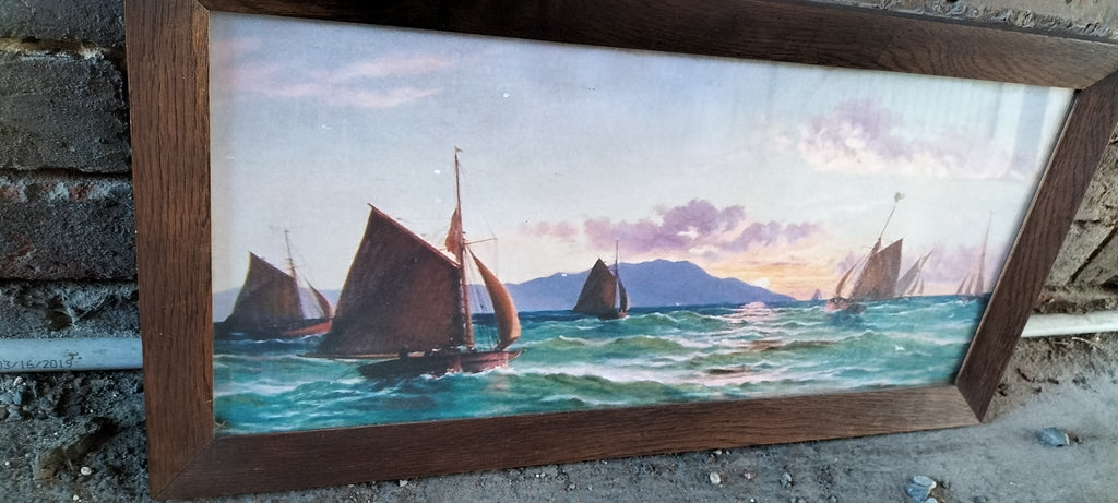 Print of Oyster Boats at Bluff New Zealand   OL2