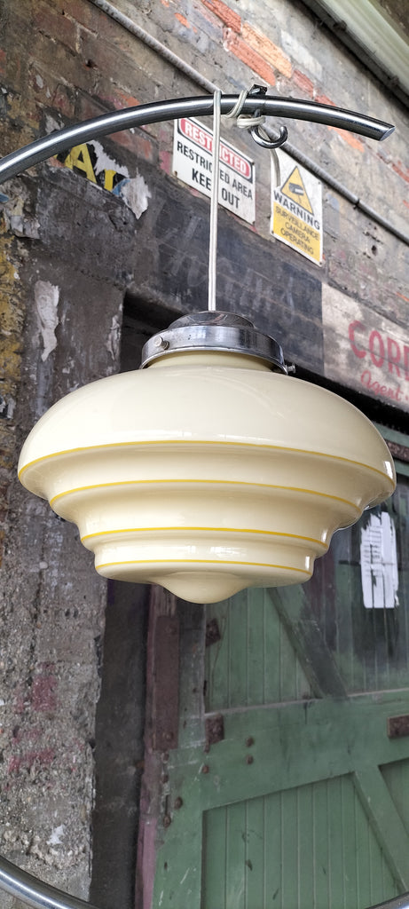 Cream Deco Beehive with Yellow Bands    CDB