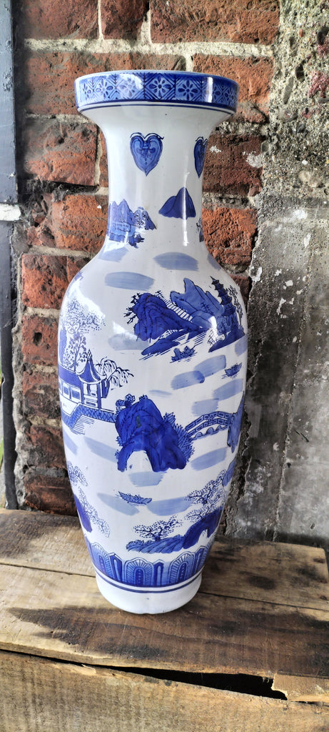 Extra Large Big Blue and White Ceramic Jar / Vase    EL7