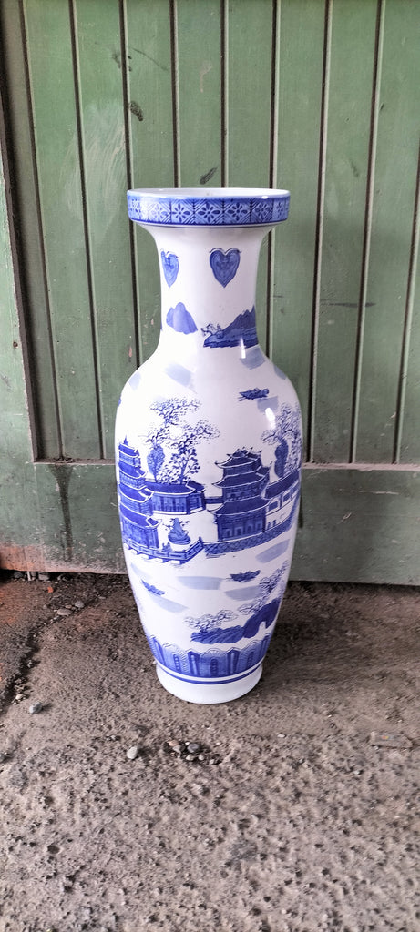 Extra Large Big Blue and White Ceramic Jar / Vase    EL7