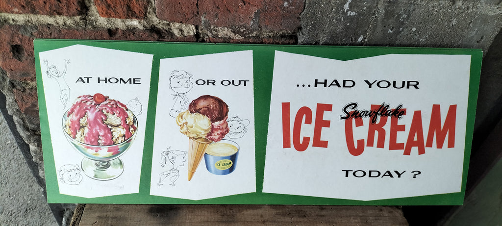 Double Sided Snowflake Ice Cream Sign.