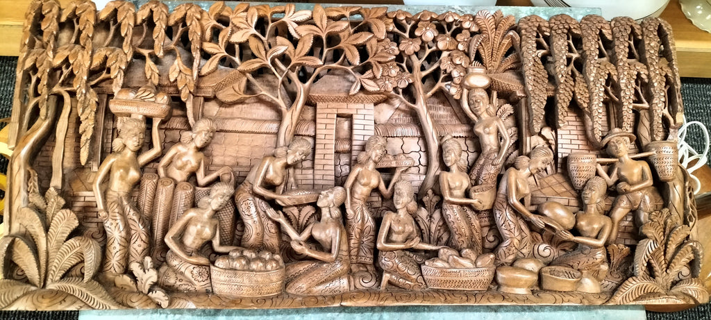 Carved Wooden Asian Themed Wall Art     WA3