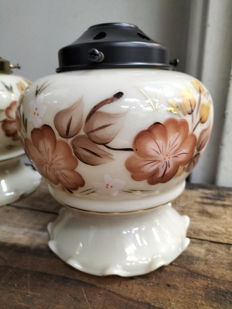 1980's Pendant Lightshade Floral     LF6